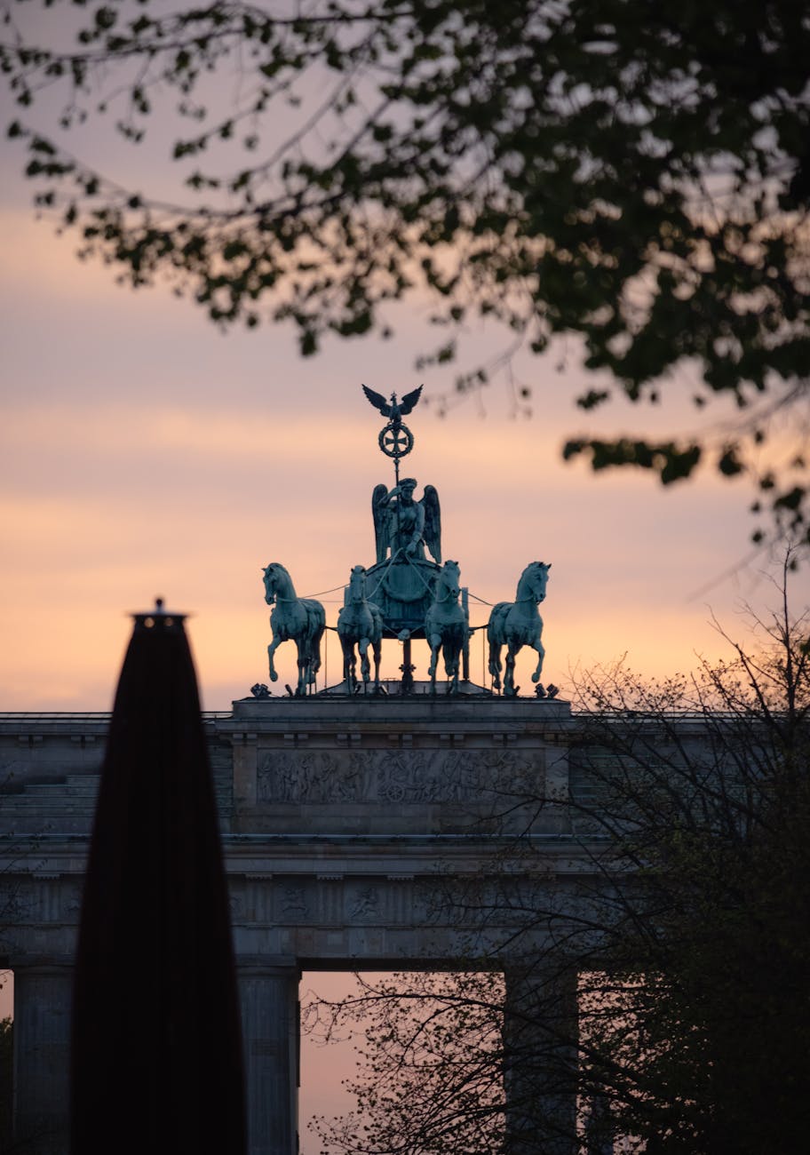 Berlin Wall art and Brandenburg Gate